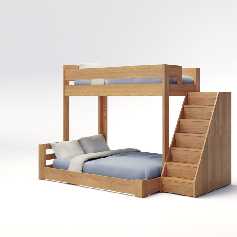Elevated Kids Storage Bed, Full XL/Queen, Natural, Location H