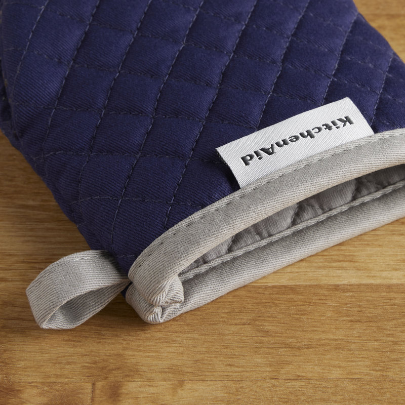 KitchenAid Asteroid Solid Textured Mini Oven Mitt, Cobalt