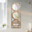 Miroir mural 3 pièces dans un cadre rectangulaire doré, décoration murale pour salon de chambre à coucher