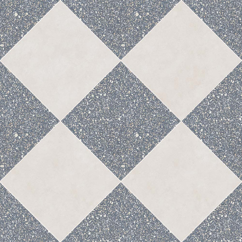 Lithos 12X12 Checkerboard Azul And Marfil, Azul/Marfil