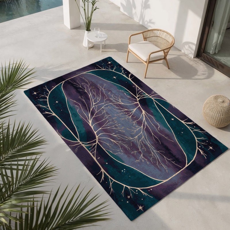 Tapis intérieur et extérieur Verdant Whispers, Rectangle 4pi x 6 pi
