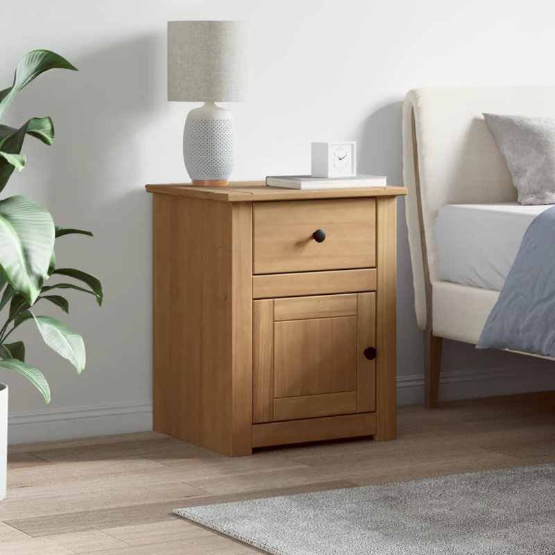 Kittie 46cm W Solid + Manufactured Wood Bedside Table