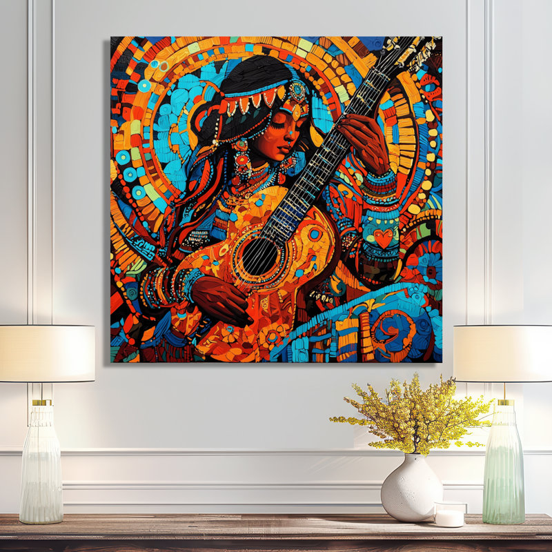 Saraswati, déesse de la connaissance de l'hindouisme II, impression sur toile, H 16 po x l 16 po, Toile tendue