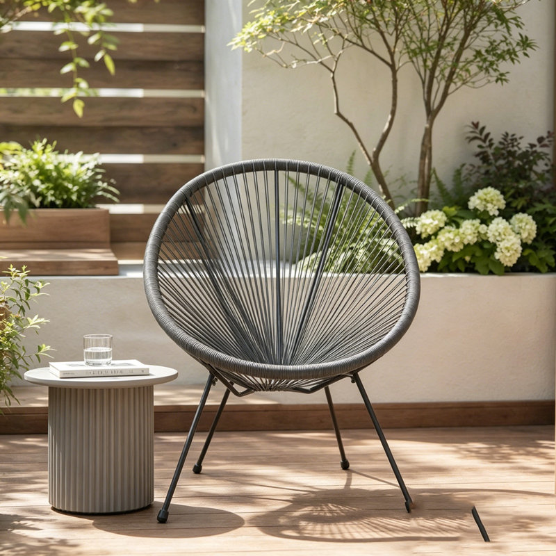 Ensemble de chaise longue de patio, Noir