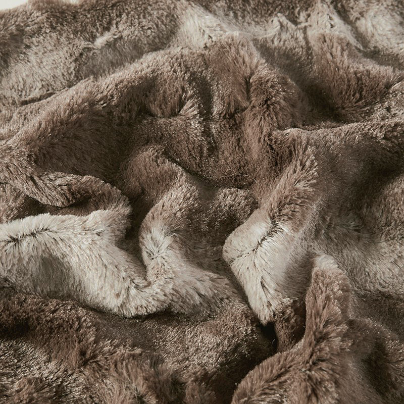 1PC 108X90" Faux Fur Blanket, 107.99" L x 89.99" W, Brown