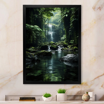 Waterfall Hidden Oasis Forest II - Waterfall Wall Art