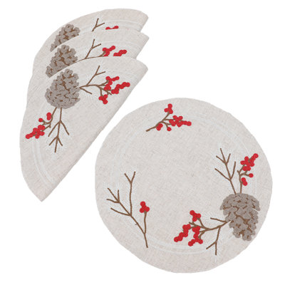 Ingham Embroidered Round Placemat