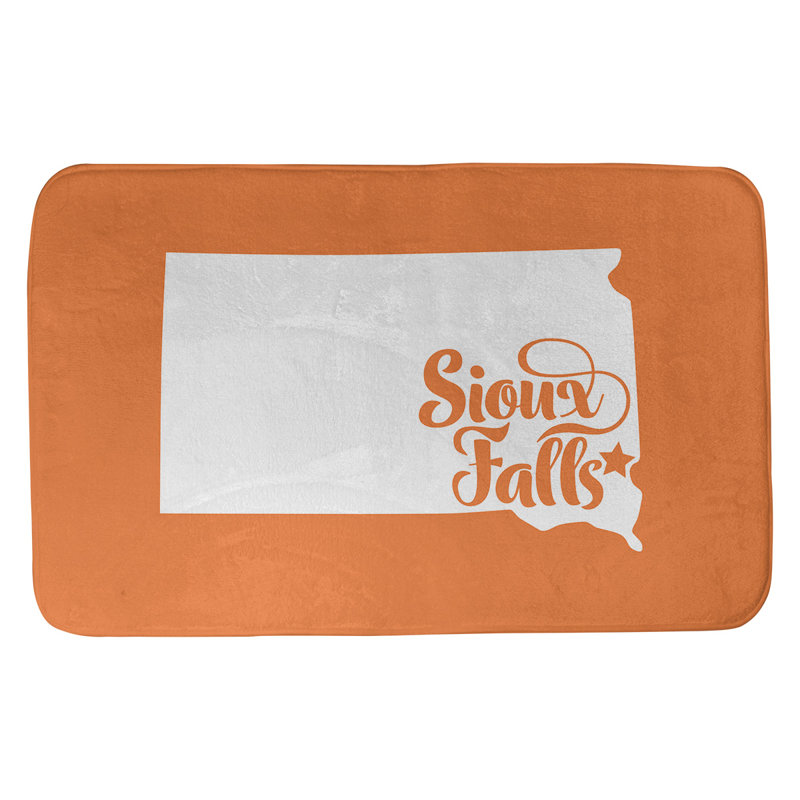 Tapis rectangulaire antidérapant pour salle de bain, L 17 po x L 21 po, Orange, Sioux Falls, Dakota du Sud