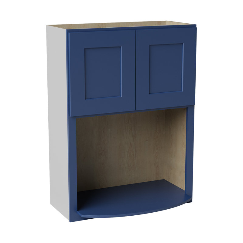 Armoire murale à micro-ondes, 27" W x 36" H x 17" D, Shaker bleu