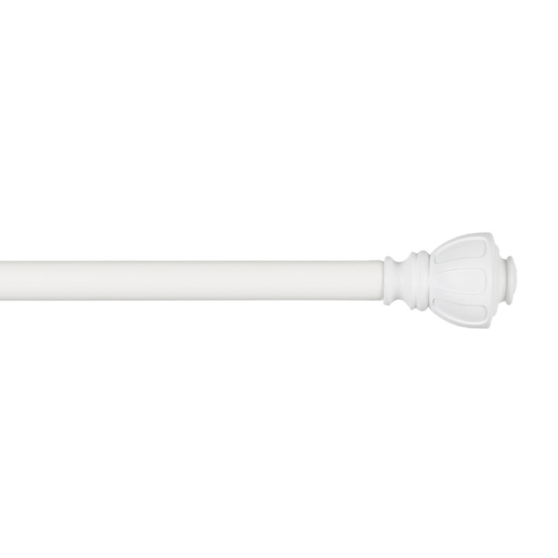 Adjustable Single Curtain Rod, Off White