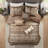 7 Piece Jacquard Comforter Set Brown/Gold Cal King
