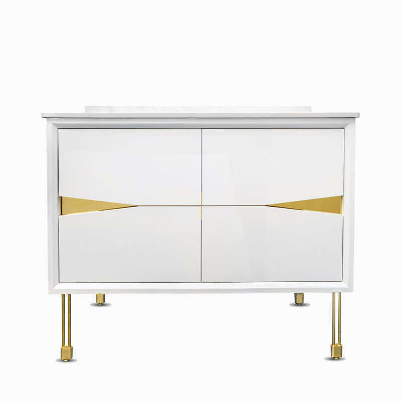 Khadijah 39.5'' Single Bathroom Vanity with Cultured Marble Top