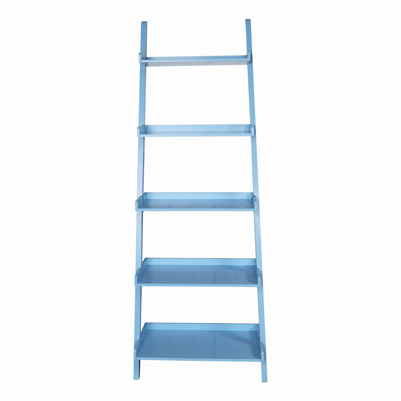 Space-Saving Ladder Bookcase - 5-Tier Display Shelf, Versatile Narrow Design