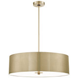 Luminaire suspendu tambour en bronze à 1 lumière Grid