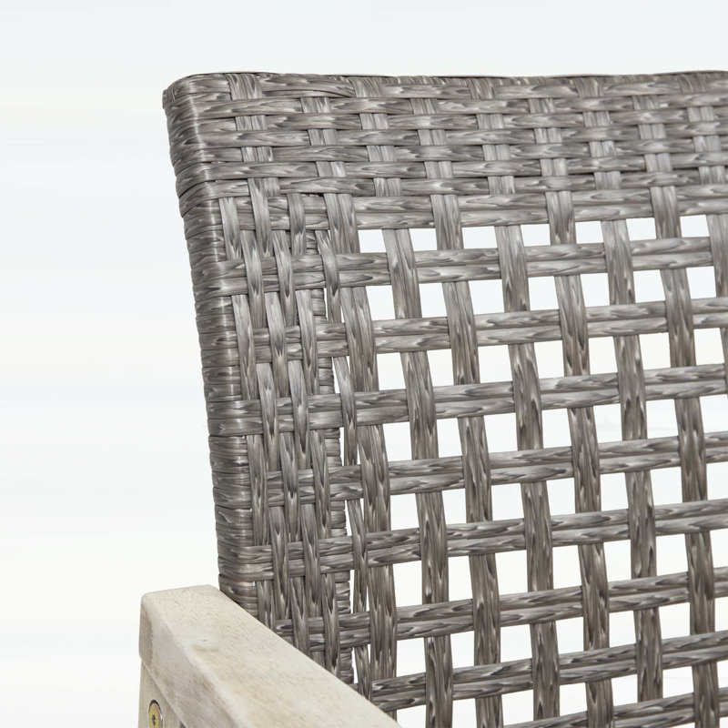 Élégantes chaises de salle à manger Hampton en bois et osier, ensemble de 2, en bois d'acacia durable avec tressage en osier artisanal pour une utilisation intérieure et extérieure