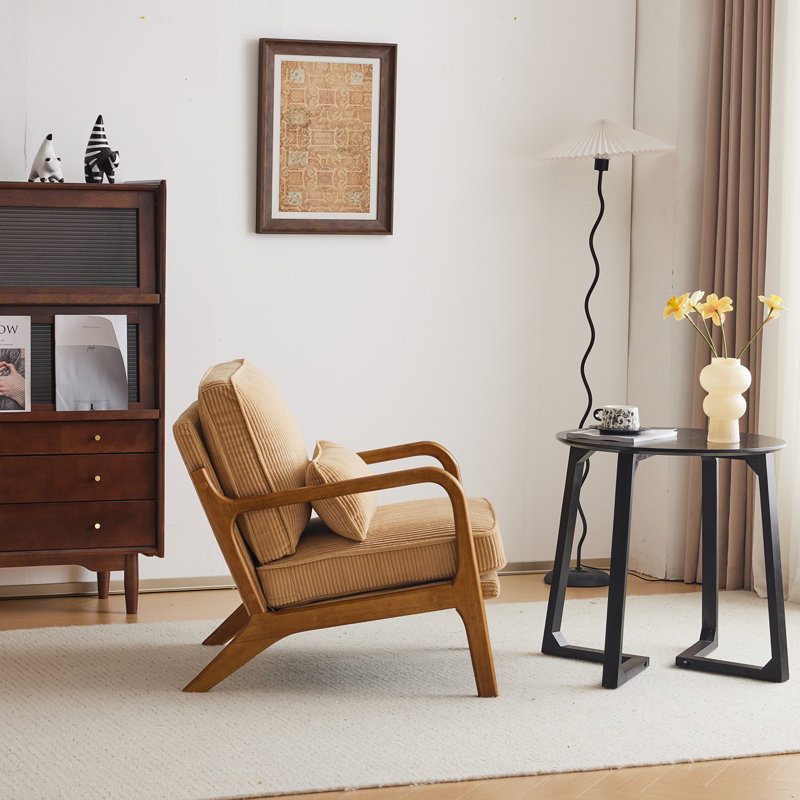 Upholstered Armchair, Khaki Corduroy
