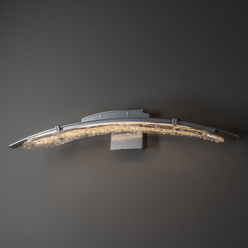 Glissade Steel LED Armed Sconce, Sterling