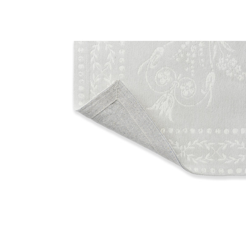 Tapis oriental rectangulaire en chenille / coton tissé à plat en gris tourterelle, Rectangle 6 pi 7 po x 9 pi 2 po