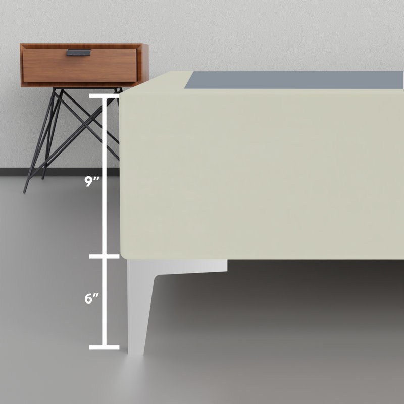 Lit plateforme Jhamel, Beige, Double