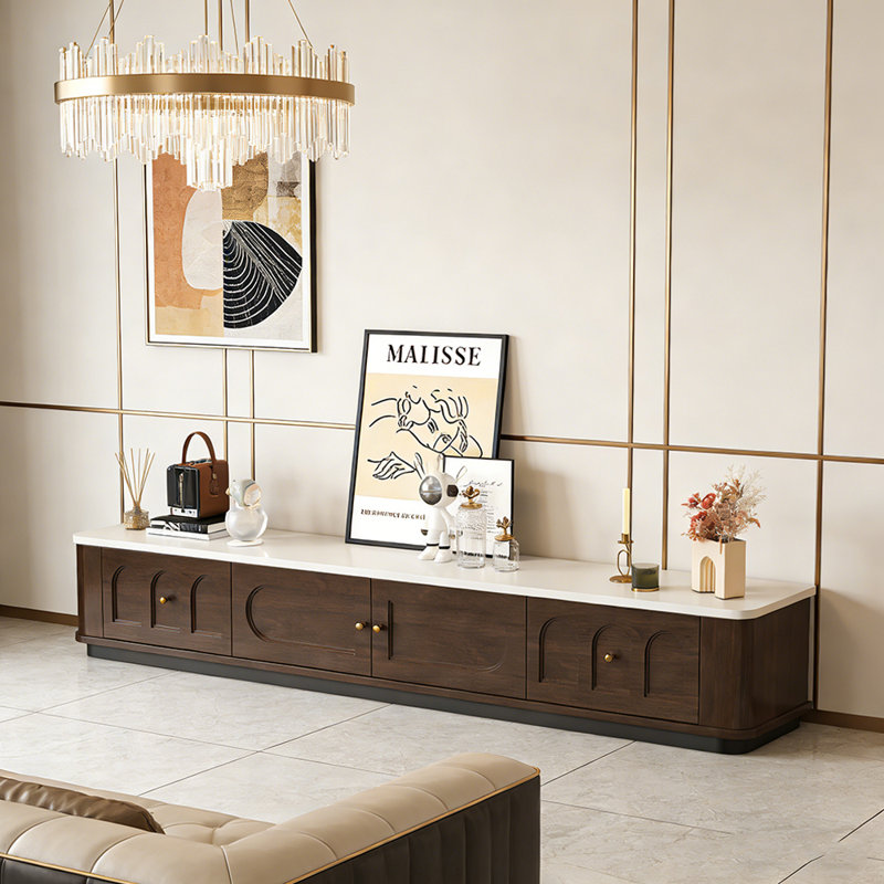 Meuble télé Minimalist, H 12,99 po x L 94,48 po x l 11,81 po, Brun