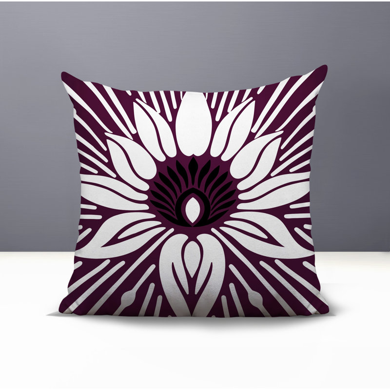 Oreiller carré réversible Carla, Mauve, Carré 19 po