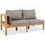 Ensemble de canapé d'extérieur en bois d'acacia avec coussins confortables et design polyvalent-363908443