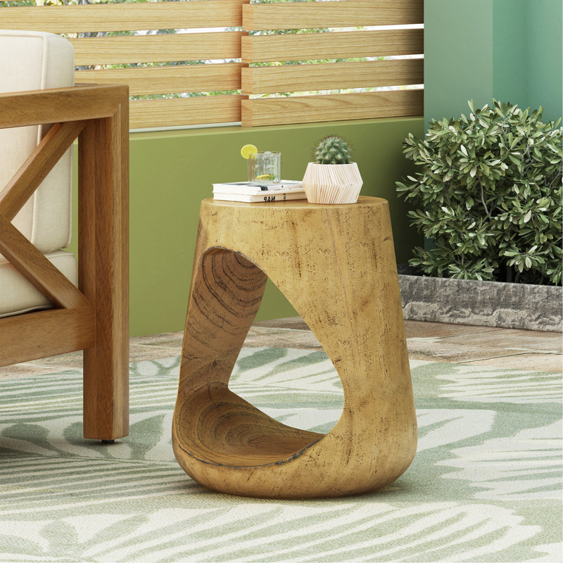 Hollow Side Table, Wood-Like Texture, Natural Colour, Natural