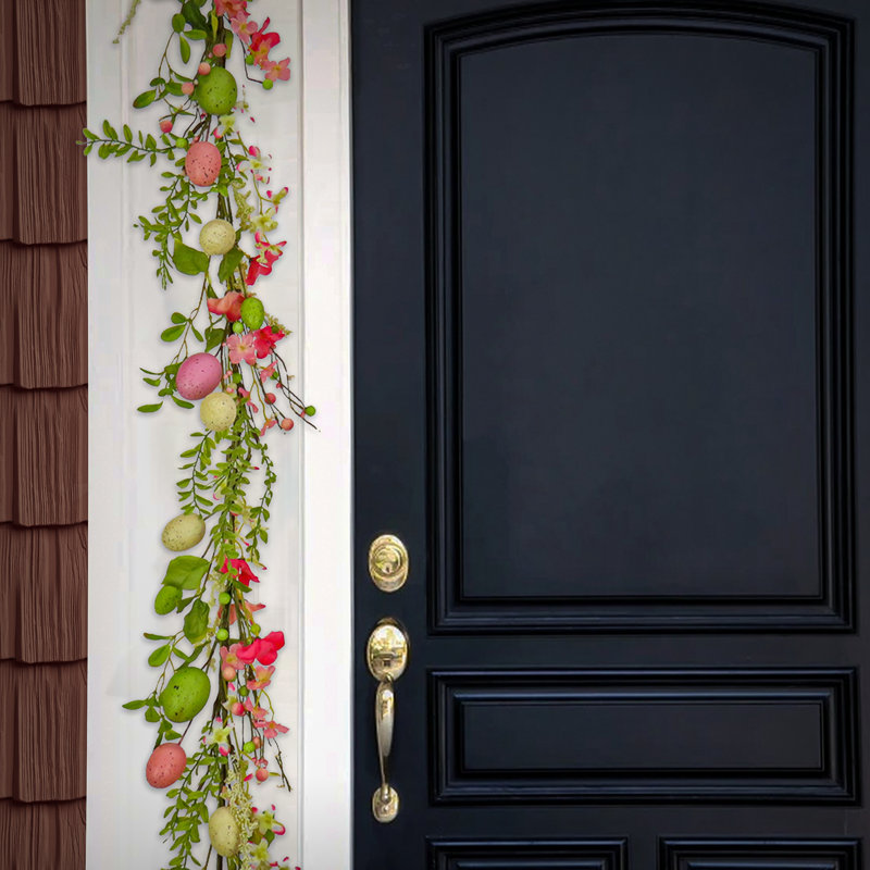 60" Flowering Pink and Green Easter Garland