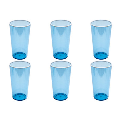 Verre à boire en acrylique Contrast - bleu - 21,6 oz