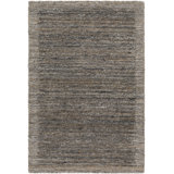 Yasmin Hand Knotted Striped Area Rug in Dark Gray/Camel/Beige