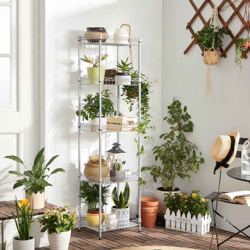 Amasya 40 cm W Adjustable Height Shelving Unit, Silver