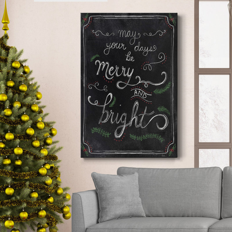 " Merry And Bright Chalk ", 18" H x 12" W x 1" D