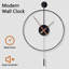 Large Wall Clock Classical Decorative 24In/60Cm With Pendulum Modern Non-Ticking Silent-1312134892