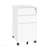 3-Drawer Mobile File Cabinet With Lock, All-Steel Metal Storage On Wheels, Two Shallow & One Deep Drawer For Office/Home, Fully Assembled, White, 110lbs/Drawer, Anti-Tip Design