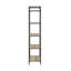 Bibliothèque de rangement industrielle à 5 tablettes: 23 po x 13 po, conception ouverte en métal avec tablettes en bois
