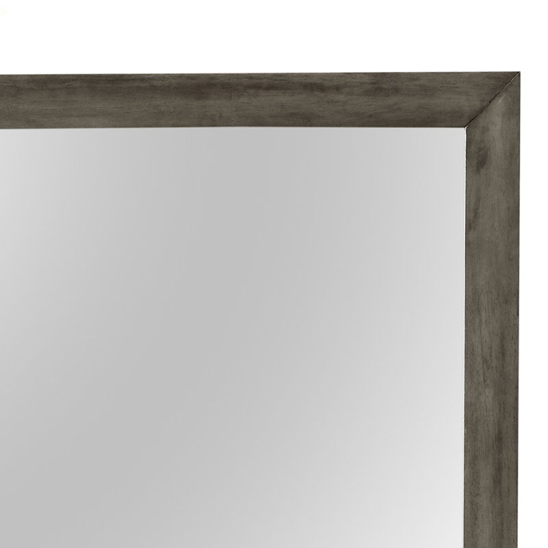 Miroir mural contemporain, 39,03 po x 35,03 po, Gris