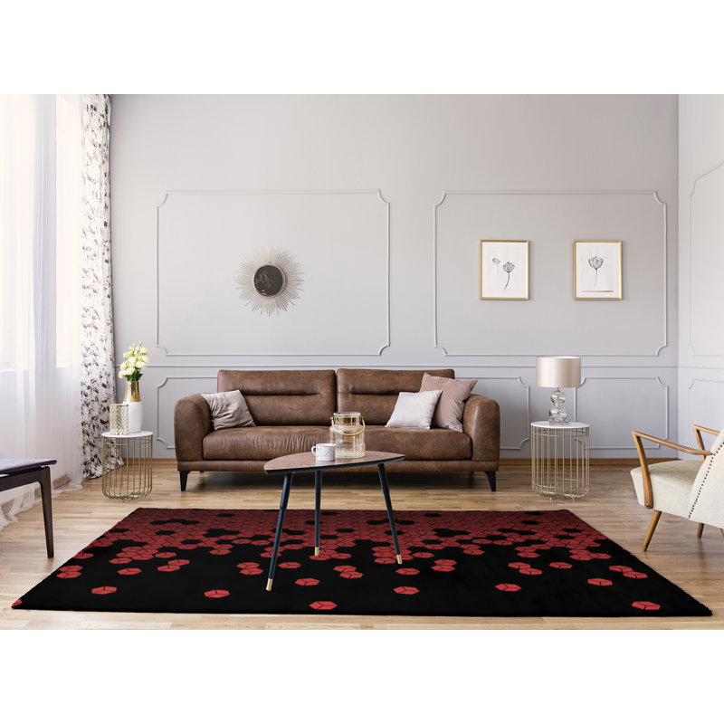 Chenille Polka Dots Indoor Rug, Rectangle 9' x 12'