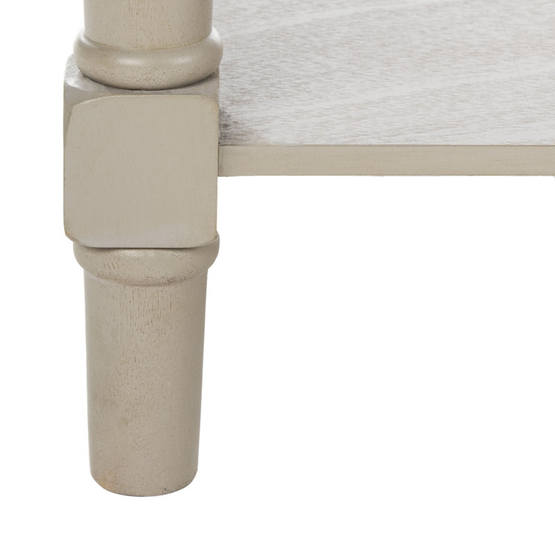 Table basse en bois massif avec rangement Tuoi, Gris vintage