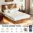 Wooden floating bed frame with LED lights,Platform Bed Frame with Reading Light Headboard-845403995