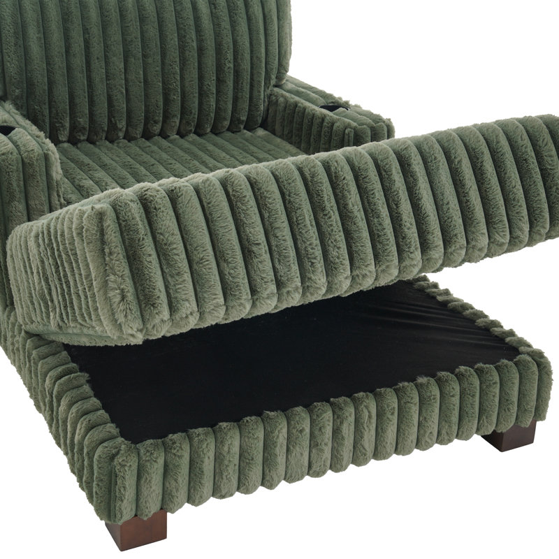 Upholstered Chaise Lounge, Green
