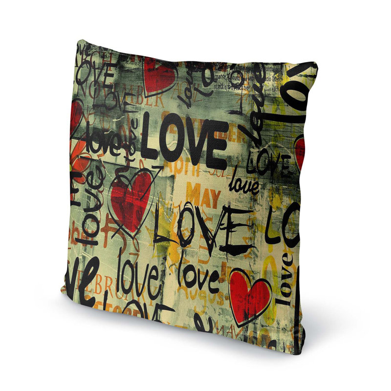 Housse et insert de coussin décoratif extérieur Love, 24" X 24"