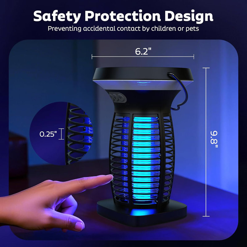 Zapper solaire d'extérieur 3 en 1 avec lumière DEL et mode SOS - homologué EPA, imperméable
