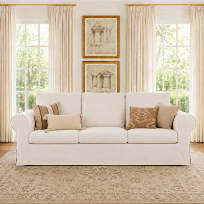 89" 3 Seater Sofas For Living Room, Slipcovered & Washable Sofa With Deep Seat