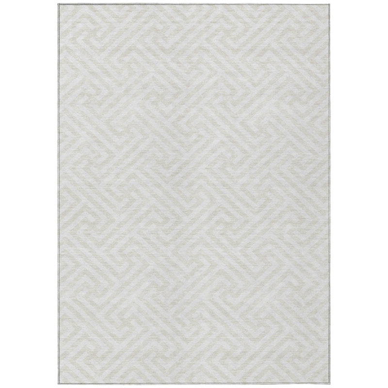 Tapis intérieur / extérieur lavable 8 pi x 10 pi ivoire et beige