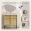 Meuble-lavabo 30 po avec lavabo en céramique, panneau rainuré 3D et rangement à fermeture en douceur