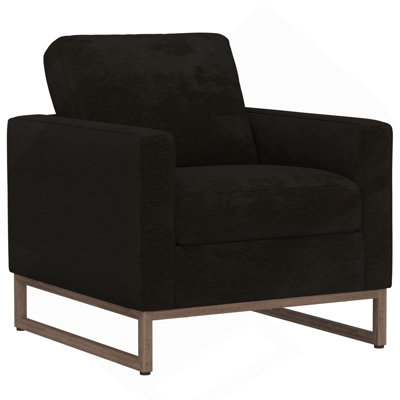 Chaise d'appoint noire avec pieds en métal