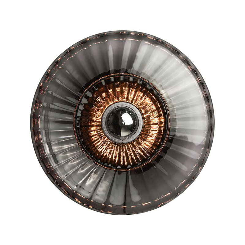 Ojeda Glass LED Flush Mounted Sconce, Smoke, 38 cm H x 18 cm W x 38 cm