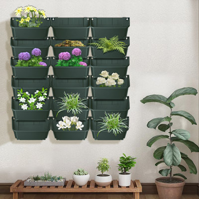 Pot de fleurs mural avec 18 pots