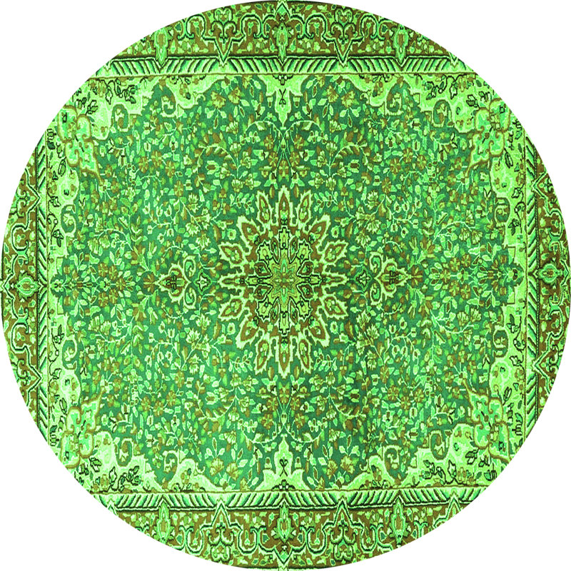 Amandah Washable Oriental Indoor Rug, Round 4'
