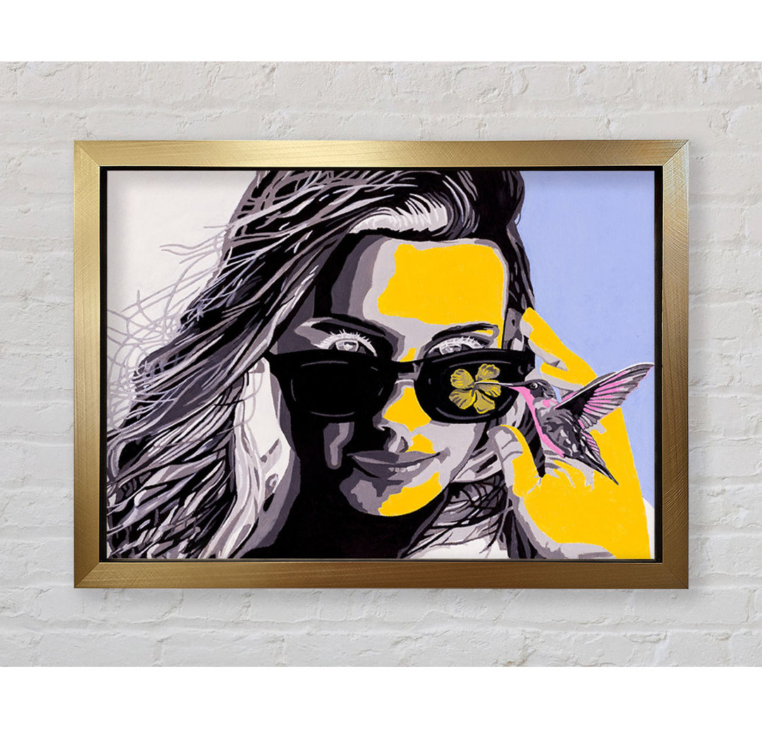 Frau Sonnenbrille Popart - Druck